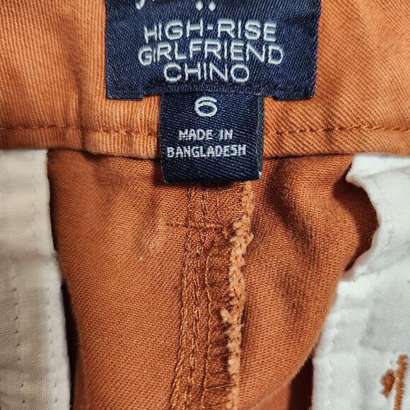 J Crew High Rise Girlfriend Chino Relaxed Burnt Orange Size 6 - Picture 6 of 6